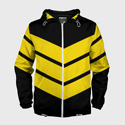 Ветровка с капюшоном мужская Три полоски, цвет: 3D-белый