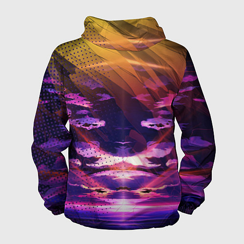 Мужская ветровка Закат Облака / 3D-Черный – фото 2