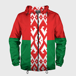 Ветровка с капюшоном мужская Белоруссия, цвет: 3D-черный