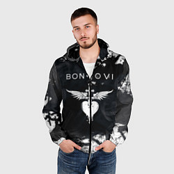 Ветровка с капюшоном мужская BON JOVI БОН ДЖОВИ, цвет: 3D-черный — фото 2