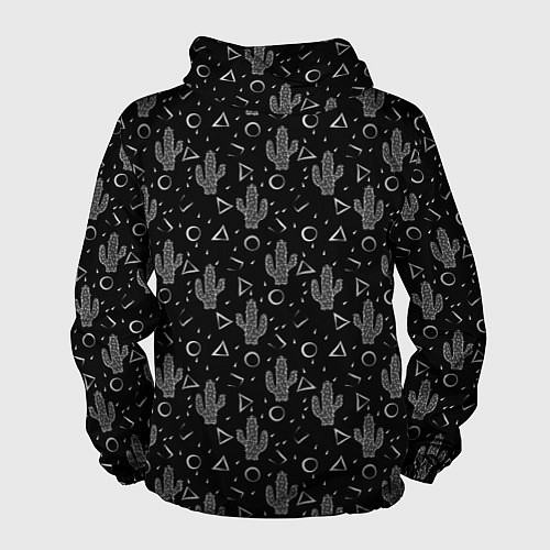 Мужская ветровка Черно белые кактусы / 3D-Белый – фото 2