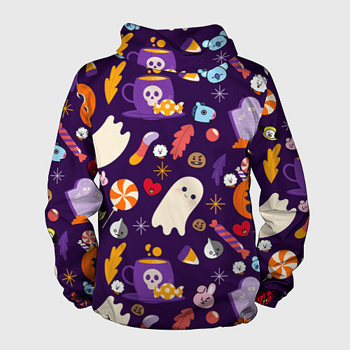 Мужская ветровка HALLOWEEN BTS BT21 PATTERN БТ21 БТС ХЕЛЛОУИН / 3D-Белый – фото 2