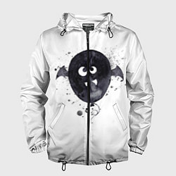 Ветровка с капюшоном мужская Шарик-летайка белый, полиэстер, цвет: 3D-черный