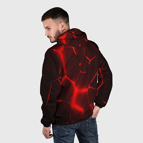 Мужская ветровка ЛЕКСУС КРАСНЫЕ 3Д ПЛИТЫ / 3D-Черный – фото 4