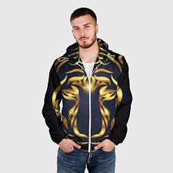 Ветровка с капюшоном мужская Золотой символ года Тигр, цвет: 3D-белый — фото 2