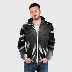 Ветровка с капюшоном мужская Абстракция 353-3, цвет: 3D-белый — фото 2