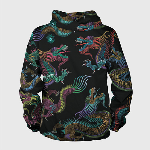 Мужская ветровка Цветные драконы / 3D-Белый – фото 2