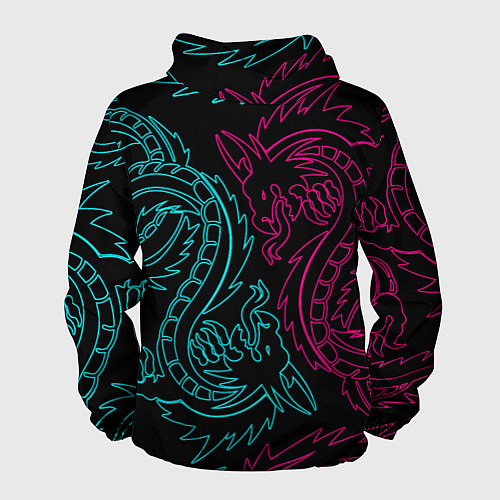 Мужская ветровка НЕОНОВЫЕ ДРАКОНЫ NEON DRAGON / 3D-Белый – фото 2