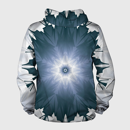 Мужская ветровка Снежинка Абстракция Синий / 3D-Белый – фото 2