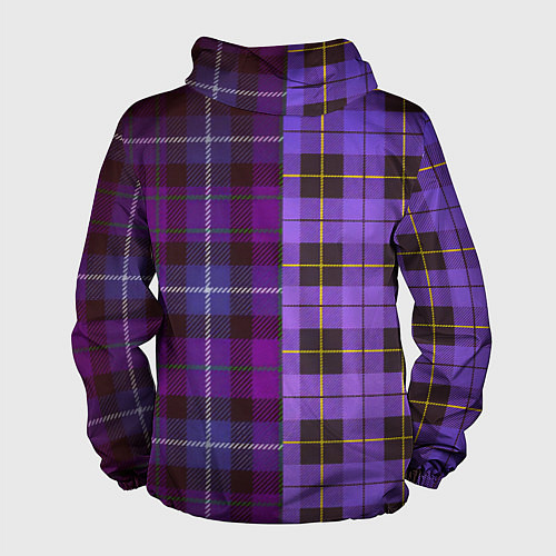 Мужская ветровка Purple Checkered / 3D-Белый – фото 2