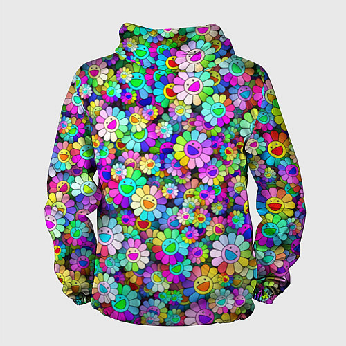 Мужская ветровка Rainbow flowers / 3D-Белый – фото 2
