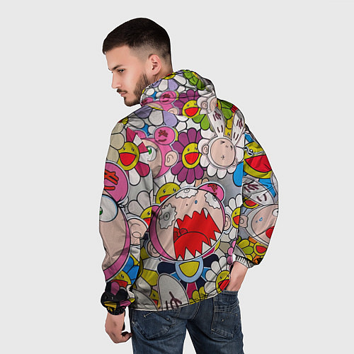 Мужская ветровка Takashi Murakami кричащий арт / 3D-Черный – фото 4