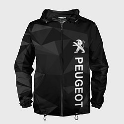 Ветровка с капюшоном мужская Peugeot, Пежо геометрия, цвет: 3D-черный