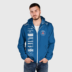 Ветровка с капюшоном мужская PSG PARIS SAINT GERMAIN WHITE LINE SPORT, цвет: 3D-белый — фото 2