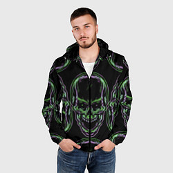 Ветровка с капюшоном мужская Skulls vanguard pattern 2077, цвет: 3D-черный — фото 2
