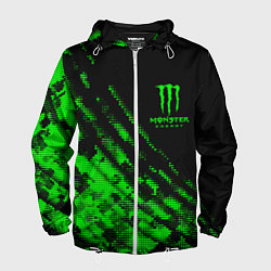 Ветровка с капюшоном мужская Monster Energy Текстура, цвет: 3D-белый