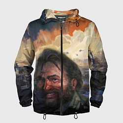 Ветровка с капюшоном мужская Disco Elysium Harrier Du Bois, цвет: 3D-черный