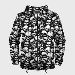 Ветровка с капюшоном мужская Screaming skulls, цвет: 3D-черный