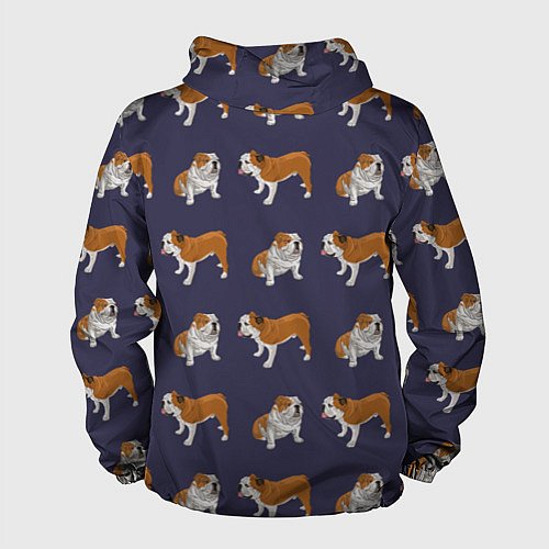 Мужская ветровка Английские бульдоги паттерн / 3D-Белый – фото 2