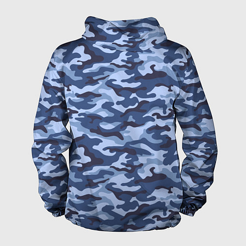 Мужская ветровка Синий Камуфляж Camouflage / 3D-Черный – фото 2