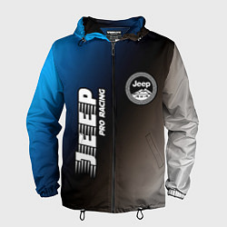 Ветровка с капюшоном мужская JEEP Jeep Pro Racing, цвет: 3D-черный