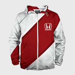 Ветровка с капюшоном мужская Honda - Red sport, цвет: 3D-белый
