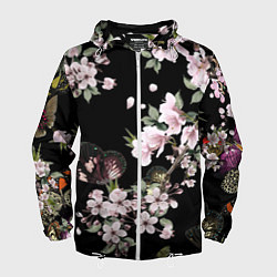 Ветровка с капюшоном мужская Краски весны, цвет: 3D-белый