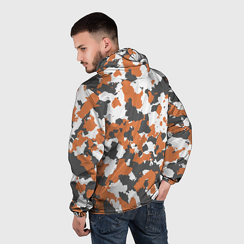 Мужская ветровка Orange Camo / 3D-Черный – фото 4