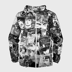 Ветровка с капюшоном мужская Berserk pattern, цвет: 3D-белый