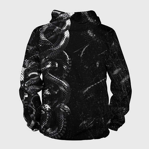 Мужская ветровка Змеиный Паттерн Snake Black / 3D-Черный – фото 2