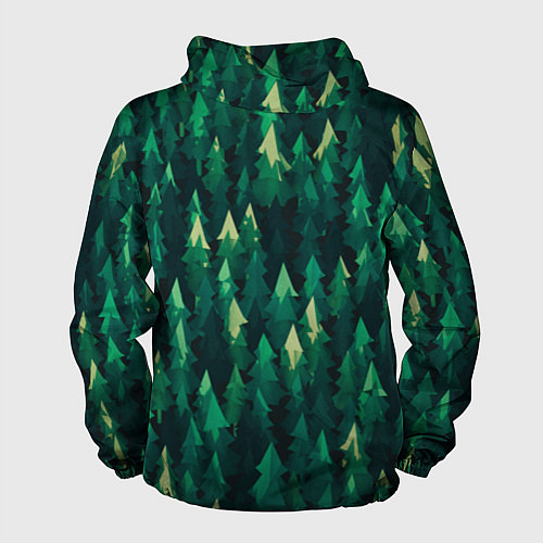 Мужская ветровка Еловый лес spruce forest / 3D-Белый – фото 2
