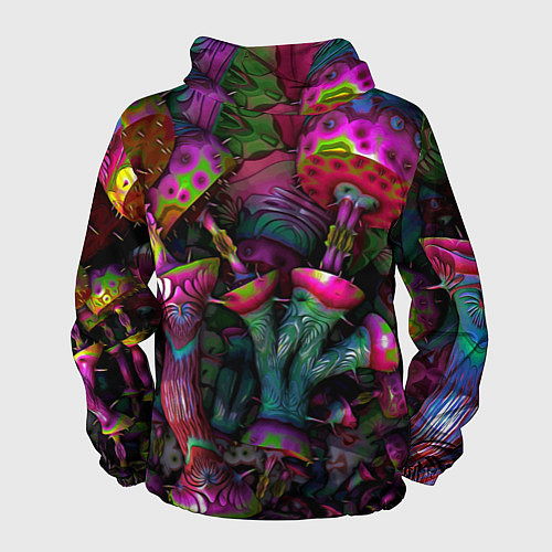 Мужская ветровка Вот такие грибочки Pattern Психоделика / 3D-Белый – фото 2