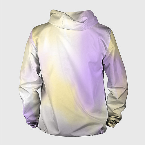 Мужская ветровка Акварельный принт с желтым и фиолетовым цветами / 3D-Белый – фото 2