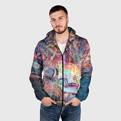 Ветровка с капюшоном мужская Cyber skull Vanguard pattern, цвет: 3D-черный — фото 2