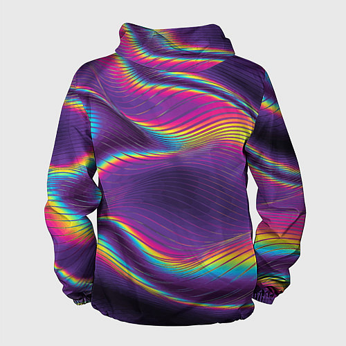 Мужская ветровка Neon fashion pattern Wave / 3D-Белый – фото 2