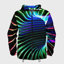 Ветровка с капюшоном мужская Portal Fashion pattern Neon, цвет: 3D-черный