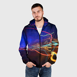 Ветровка с капюшоном мужская Neon vanguard pattern Lightning Fashion 2023, цвет: 3D-черный — фото 2