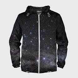 Ветровка с капюшоном мужская Космический космос, цвет: 3D-белый