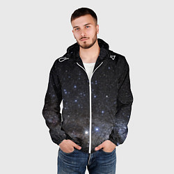 Ветровка с капюшоном мужская Космический космос, цвет: 3D-белый — фото 2