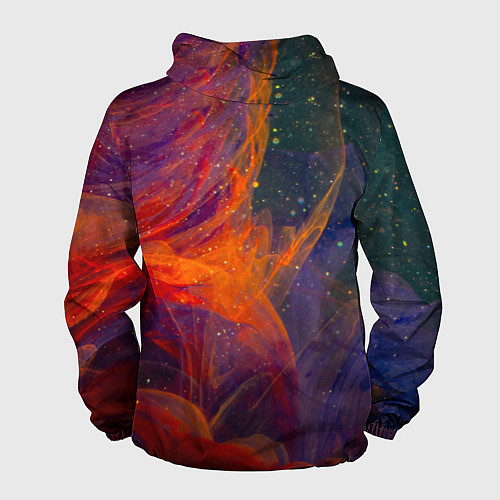 Мужская ветровка Разноцветный абстрактный дым / 3D-Черный – фото 2