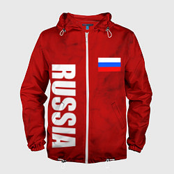 Ветровка с капюшоном мужская RUSSIA - RED EDITION - SPORTWEAR, цвет: 3D-белый