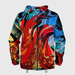 Ветровка с капюшоном мужская Abstract color pattern Fashion 2022, цвет: 3D-черный