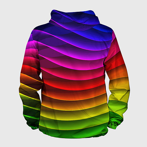 Мужская ветровка Color line neon pattern Abstraction Summer 2023 / 3D-Белый – фото 2