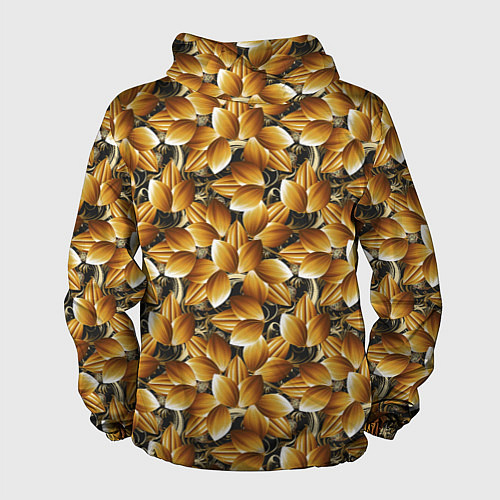 Мужская ветровка Объемные желтые листья / 3D-Белый – фото 2