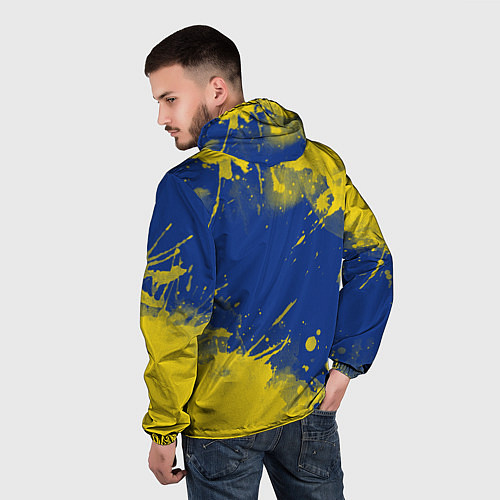 Мужская ветровка SUBARU - СУБАРУ БРЫЗКИ КЛАССИЧЕСКИЕ / 3D-Черный – фото 4