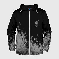 Ветровка с капюшоном мужская Liverpool Серое пламя, цвет: 3D-белый