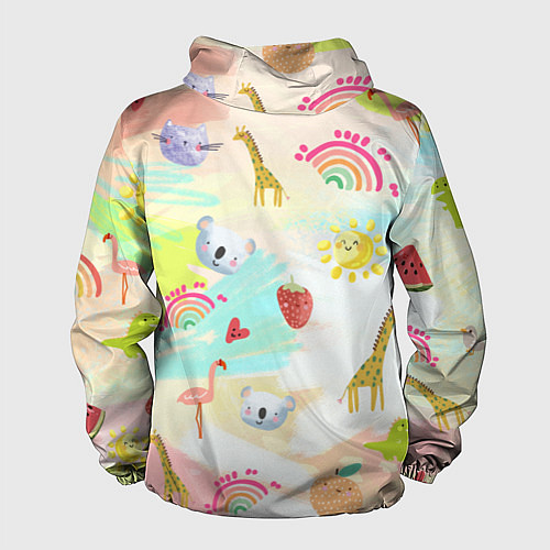 Мужская ветровка Красочные животные / 3D-Черный – фото 2