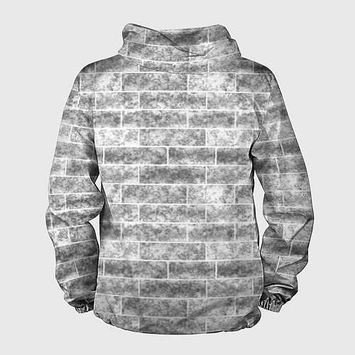 Мужская ветровка Серая кирпичная стена стиль лофт / 3D-Черный – фото 2