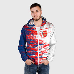 Ветровка с капюшоном мужская Arsenal fc арсенал фк texture, цвет: 3D-белый — фото 2