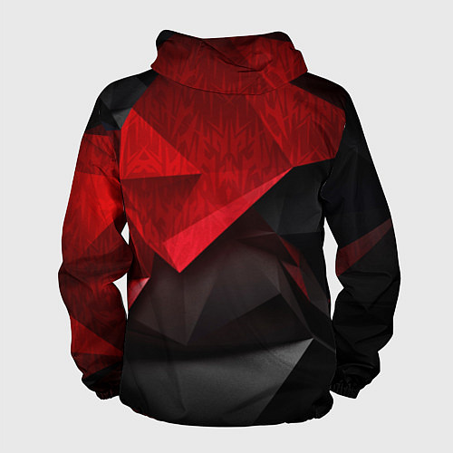Мужская ветровка Красно-черный фон абстракция / 3D-Белый – фото 2